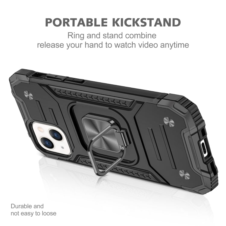 Magnetic Armor Shockproof TPU + PC Case with Metal Ring Holder