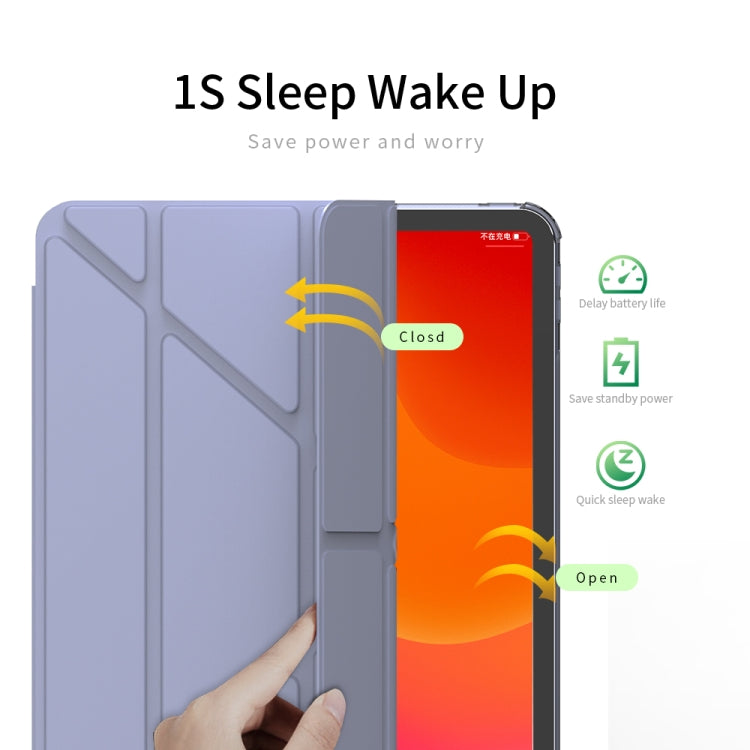 Multi-folding Horizontal Flip PU Leather + TPU Aitbag Shockproof Half Paste Case with Holder & Pen Slot & Sleep / Wake-up Function, For iPad Pro 11 2022 / 2020/2021