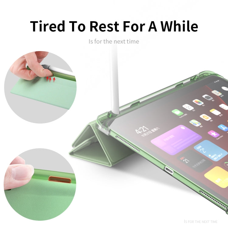 Multi-folding Horizontal Flip PU Leather + TPU Aitbag Shockproof Half Paste Case with Holder & Pen Slot & Sleep / Wake-up Function, For iPad Pro 11 2022 / 2020/2021