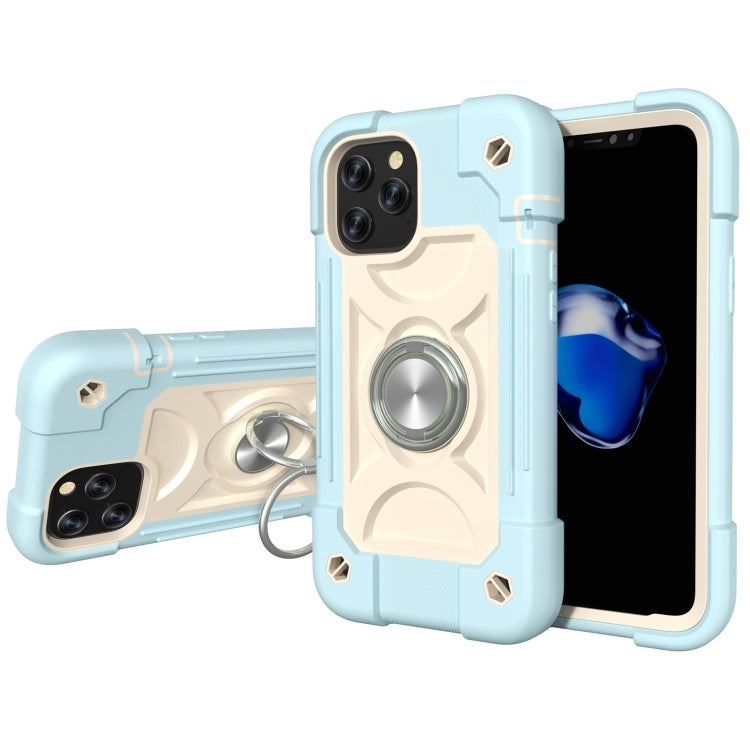 Shockproof Silicone + PC Protective Case with Dual-Ring Holder, For iPhone 11 Pro Max, For iPhone 12 mini