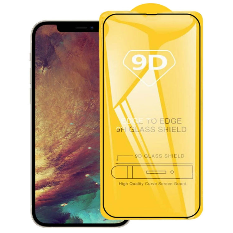 For iPhone 16e / 13 / 13 Pro 9D Full Glue Full Screen Tempered Glass Film