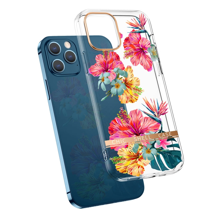 High Translucent Electroplating Flower Pattern TPU + PC Shockproof Case, For iPhone 12 Pro Max, For iPhone 11, For iPhone 11 Pro