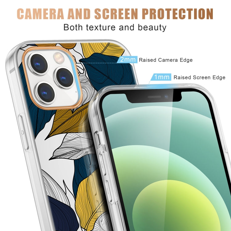 High Translucent Electroplating Flower Pattern TPU + PC Shockproof Case, For iPhone 12 Pro Max, For iPhone 11, For iPhone 11 Pro