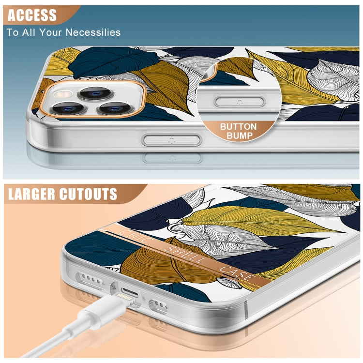 High Translucent Electroplating Flower Pattern TPU + PC Shockproof Case, For iPhone 12 Pro Max, For iPhone 11, For iPhone 11 Pro