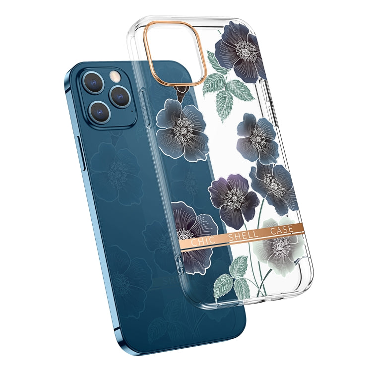 High Translucent Electroplating Flower Pattern TPU + PC Shockproof Case, For iPhone 12 Pro Max, For iPhone 11, For iPhone 11 Pro