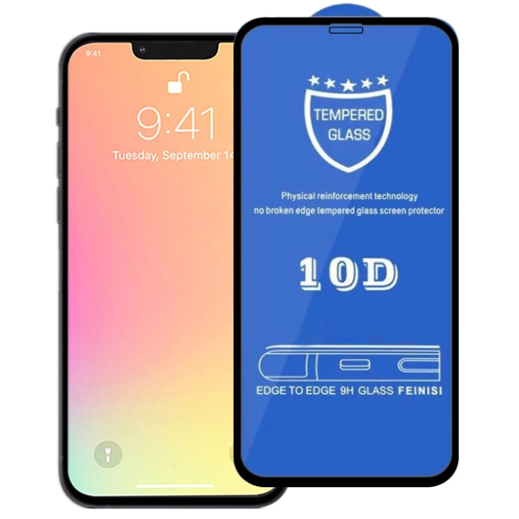 9H 10D Full Screen Tempered Glass Screen Protector, For iPhone 13 mini  (Black) (1 PC), For iPhone 14 Plus / 13 Pro Max (Black) (1 PC)