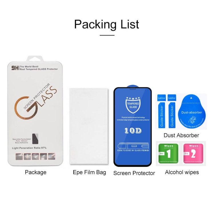 9H 10D Full Screen Tempered Glass Screen Protector, For iPhone 13 mini  (Black) (1 PC), For iPhone 14 Plus / 13 Pro Max (Black) (1 PC)