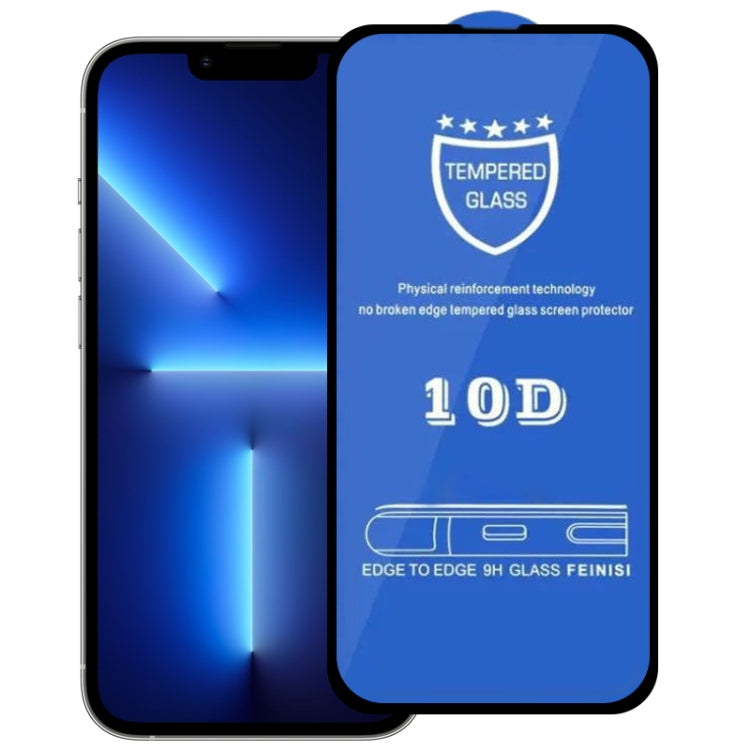 9H 10D Full Screen Tempered Glass Screen Protector, For iPhone 13 mini  (Black) (1 PC), For iPhone 14 Plus / 13 Pro Max (Black) (1 PC)
