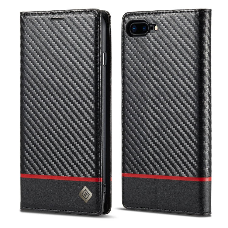 LC.IMEEKE Carbon Fiber PU + TPU Horizontal Flip Leather Case with Holder & Card Slot & Wallet, For iPhone 11, For iPhone 11 Pro, For iPhone 11 Pro Max, For iPhone 12 mini, For iPhone 12 / 12 Pro, For iPhone 12 Pro Max, For iPhone X / XS, For iPhone XR...