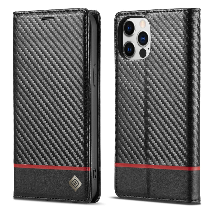 LC.IMEEKE Carbon Fiber PU + TPU Horizontal Flip Leather Case with Holder & Card Slot & Wallet, For iPhone 11, For iPhone 11 Pro, For iPhone 11 Pro Max, For iPhone 12 mini, For iPhone 12 / 12 Pro, For iPhone 12 Pro Max, For iPhone X / XS, For iPhone XR...