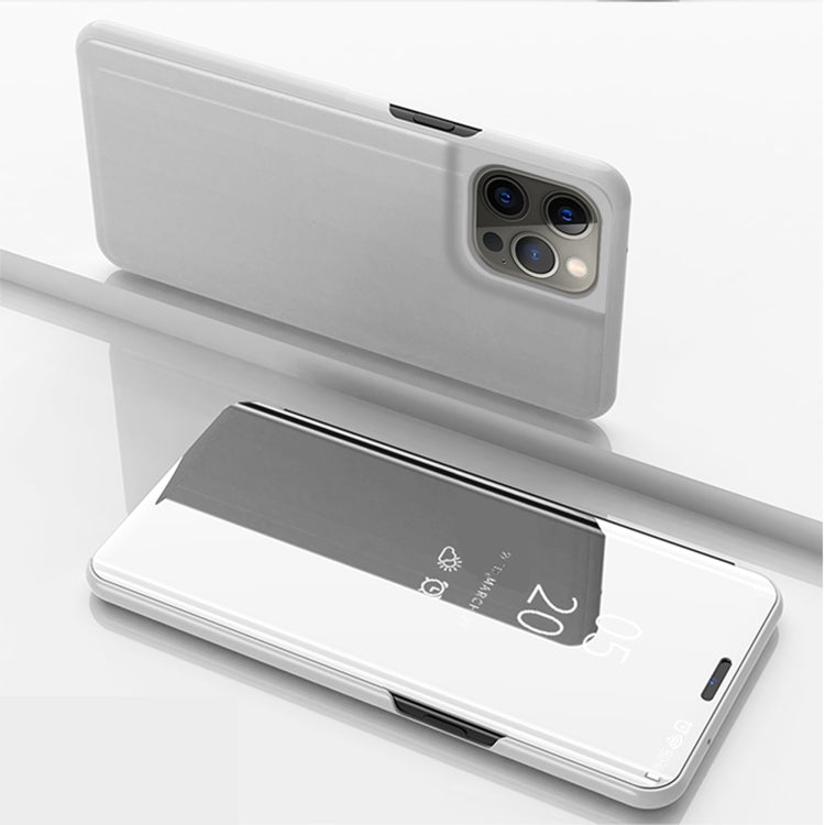 Plated Mirror Horizontal Flip Leather Case with Holder