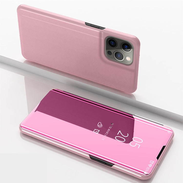 Plated Mirror Horizontal Flip Leather Case with Holder