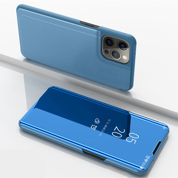 Plated Mirror Horizontal Flip Leather Case with Holder