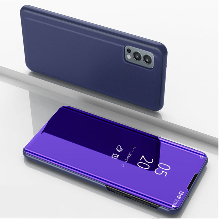 Plated Mirror Horizontal Flip Leather Case with Holder