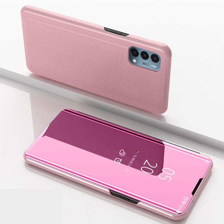 Plated Mirror Horizontal Flip Leather Case with Holder