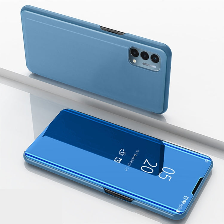 Plated Mirror Horizontal Flip Leather Case with Holder