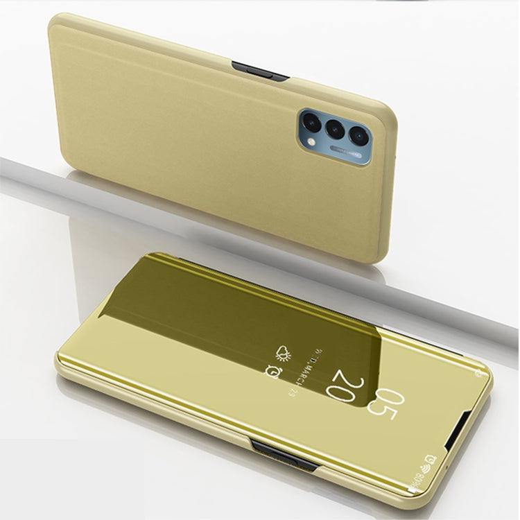 Plated Mirror Horizontal Flip Leather Case with Holder