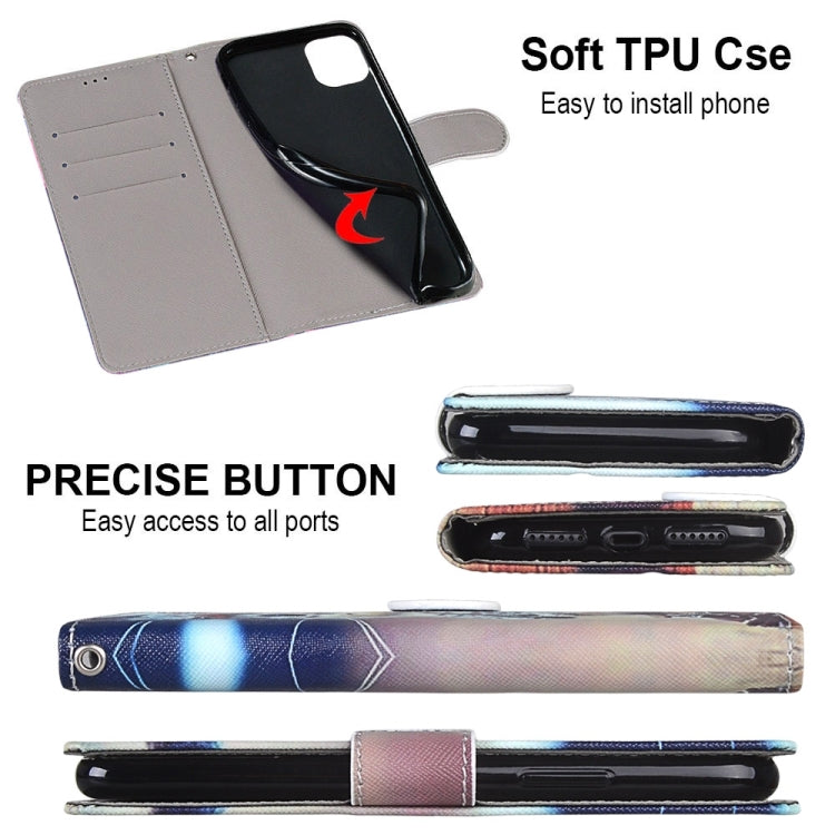 Coloured Drawing Cross Texture Horizontal Flip PU Leather Case with Holder & Card Slots & Wallet & Lanyard, For iPhone 13 Pro