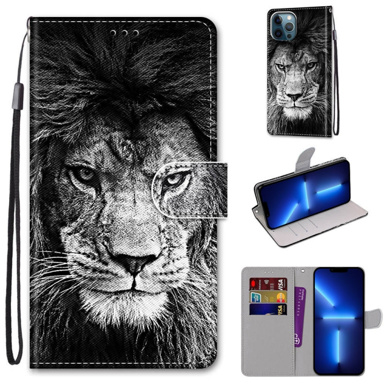 Coloured Drawing Cross Texture Horizontal Flip PU Leather Case with Holder & Card Slots & Wallet & Lanyard, For iPhone 13 Pro