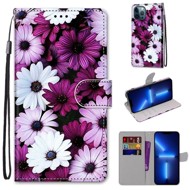 Coloured Drawing Cross Texture Horizontal Flip PU Leather Case with Holder & Card Slots & Wallet & Lanyard, For iPhone 13 Pro