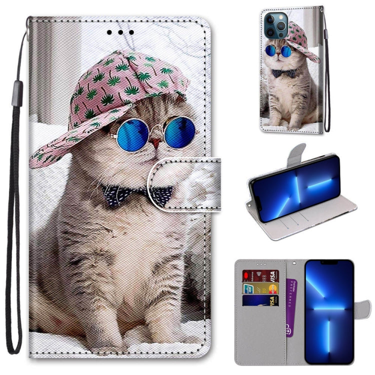 Coloured Drawing Cross Texture Horizontal Flip PU Leather Case with Holder & Card Slots & Wallet & Lanyard, For iPhone 13 Pro