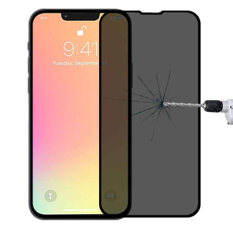 For iPhone 16e / 13 / 13 Pro Anti-peeping Plasma Oil Coated High Aluminum Wear-resistant Tempered Glass Film