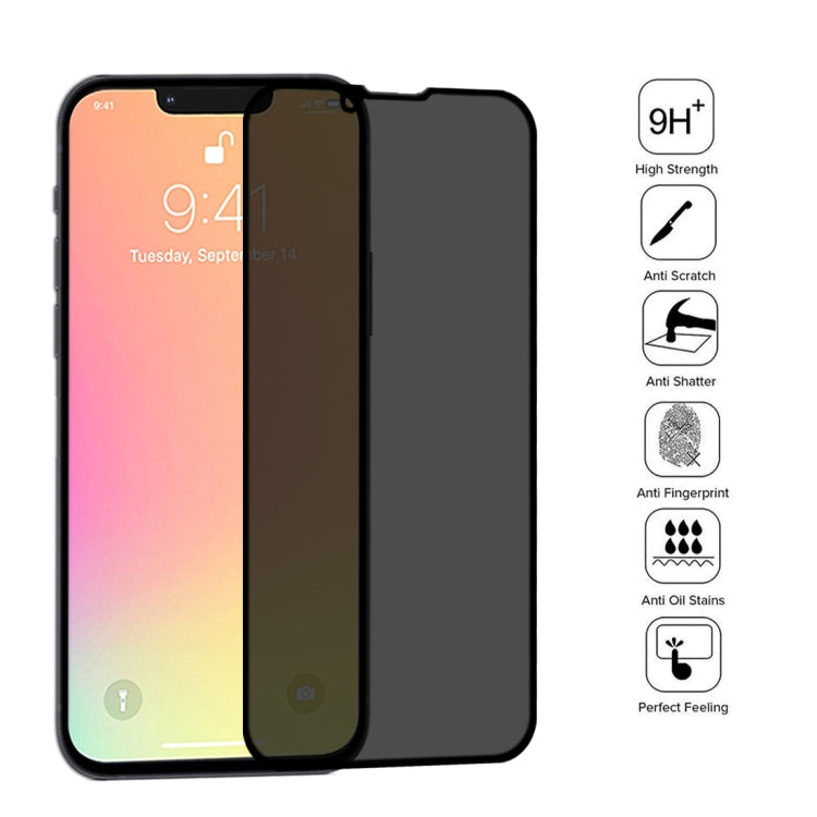 For iPhone 16e / 13 / 13 Pro Anti-peeping Plasma Oil Coated High Aluminum Wear-resistant Tempered Glass Film