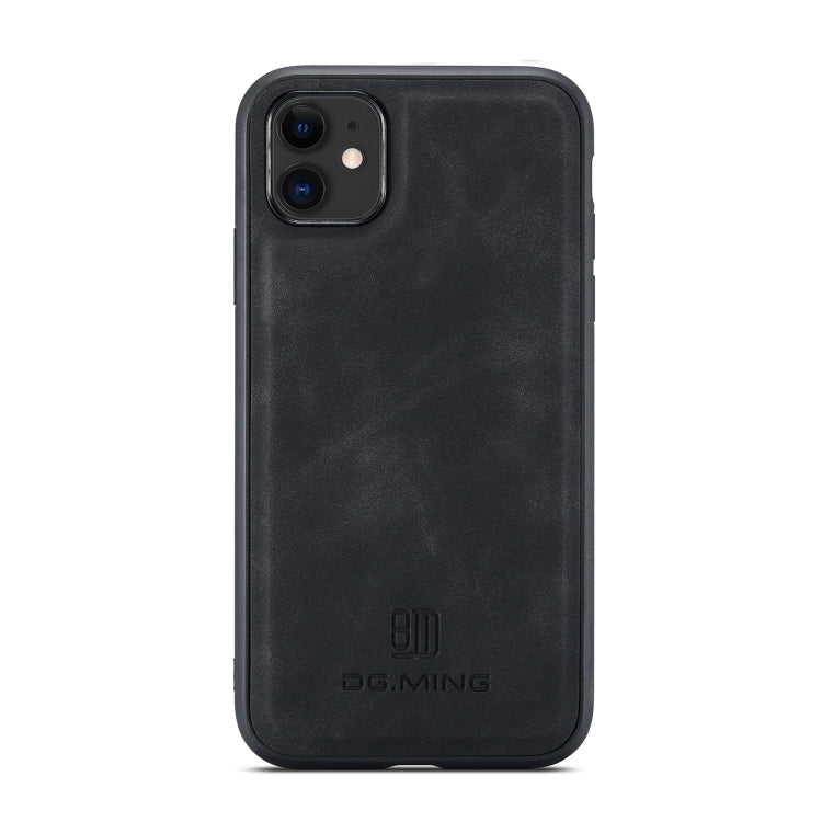 DG.MING M1 Series 3-Fold Multi Card Wallet + Magnetic Back Cover Shockproof Case with Holder Function
