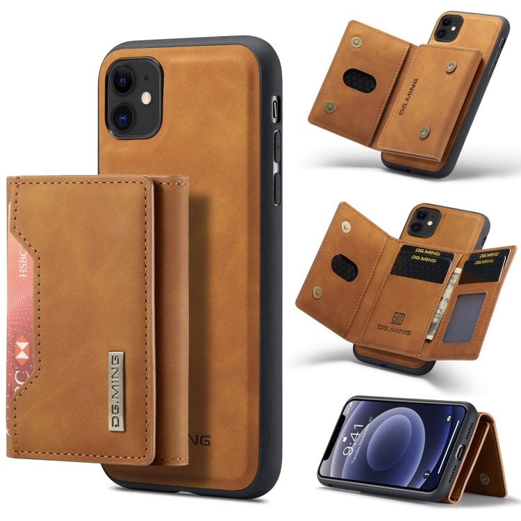 DG.MING M2 Series 3-Fold Multi Card Bag + Magnetic Back Cover Shockproof Case with Wallet & Holder Function