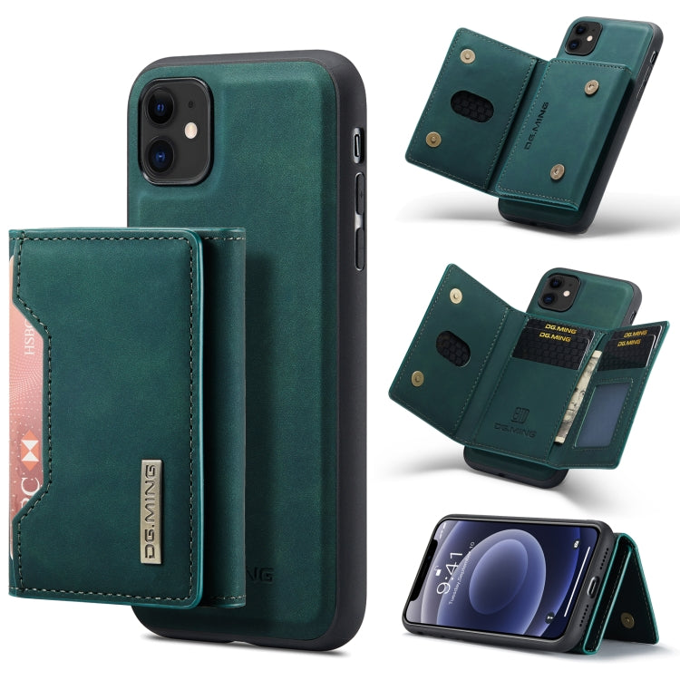DG.MING M2 Series 3-Fold Multi Card Bag + Magnetic Back Cover Shockproof Case with Wallet & Holder Function
