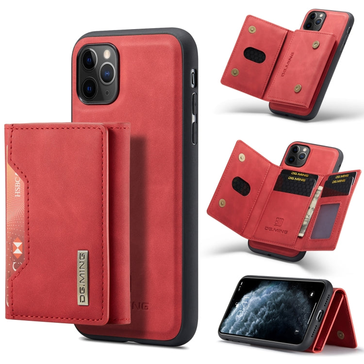 DG.MING M2 Series 3-Fold Multi Card Bag + Magnetic Back Cover Shockproof Case with Wallet & Holder Function
