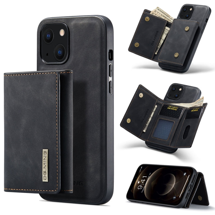 DG.MING M1 Series 3-Fold Multi Card Wallet + Magnetic Shockproof Case with Holder Function