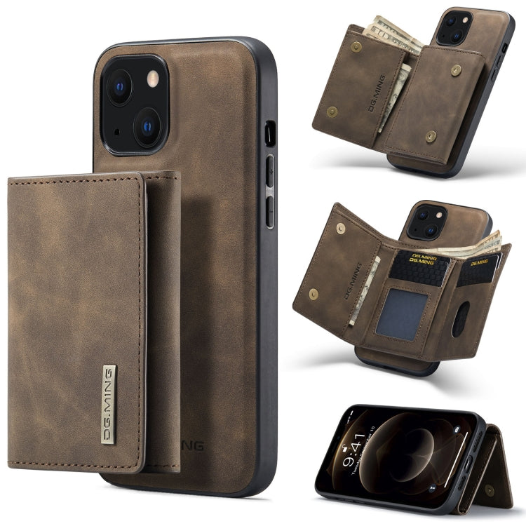 DG.MING M1 Series 3-Fold Multi Card Wallet + Magnetic Shockproof Case with Holder Function