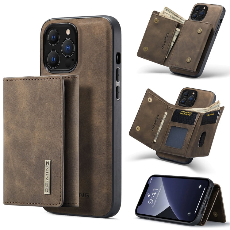 DG.MING M1 Series 3-Fold Multi Card Wallet + Magnetic Shockproof Case with Holder Function