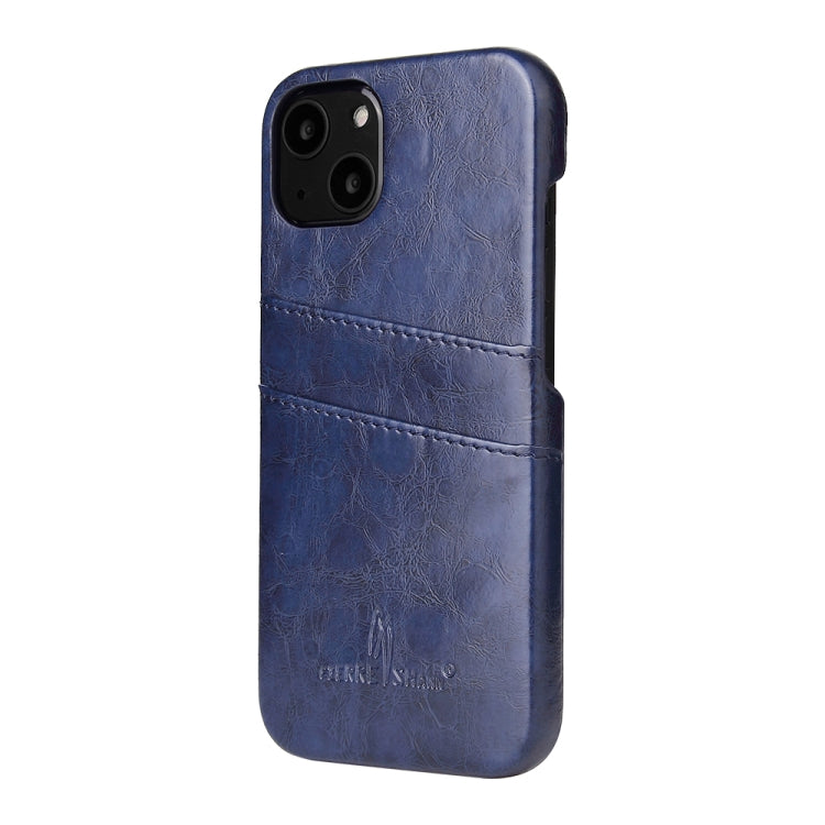 Fierre Shann Retro Oil Wax Texture PU Leather Case with Card Slots, For iPhone 13, For iPhone 13 Mini, For iPhone 13 Pro, For iPhone 13 Pro Max
