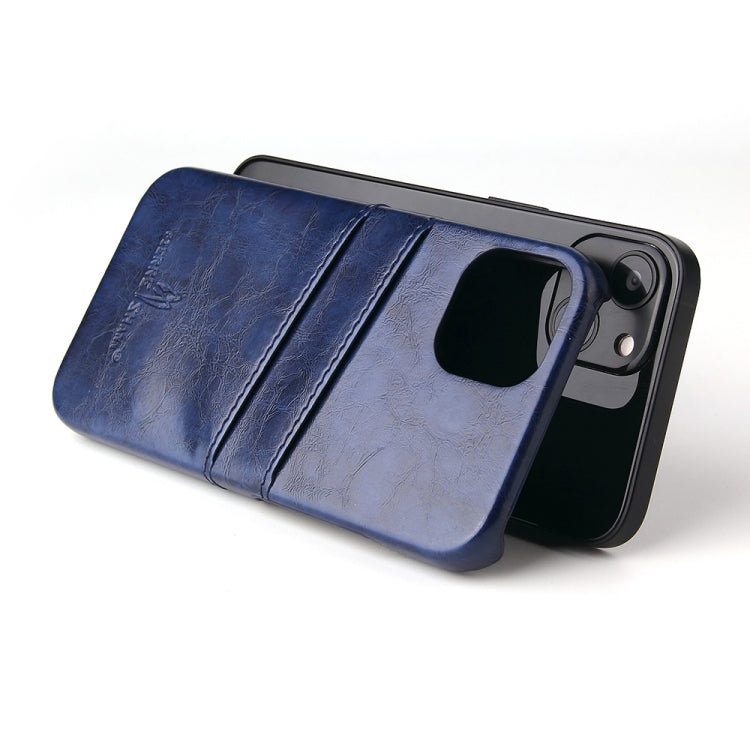Fierre Shann Retro Oil Wax Texture PU Leather Case with Card Slots, For iPhone 13, For iPhone 13 Mini, For iPhone 13 Pro, For iPhone 13 Pro Max