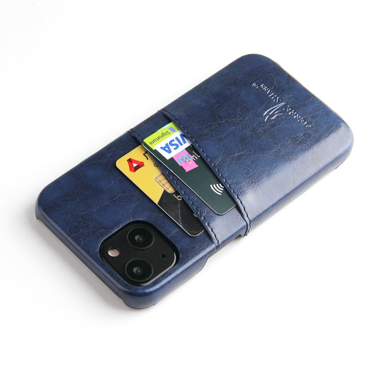 Fierre Shann Retro Oil Wax Texture PU Leather Case with Card Slots, For iPhone 13, For iPhone 13 Mini, For iPhone 13 Pro, For iPhone 13 Pro Max