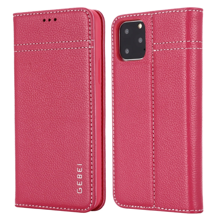 GEBEI Top-grain Leather Horizontal Flip Protective Case with Holder & Card Slots, For iPhone 11, For iPhone 11 Pro, For iPhone 11 Pro Max, For iPhone XS / X