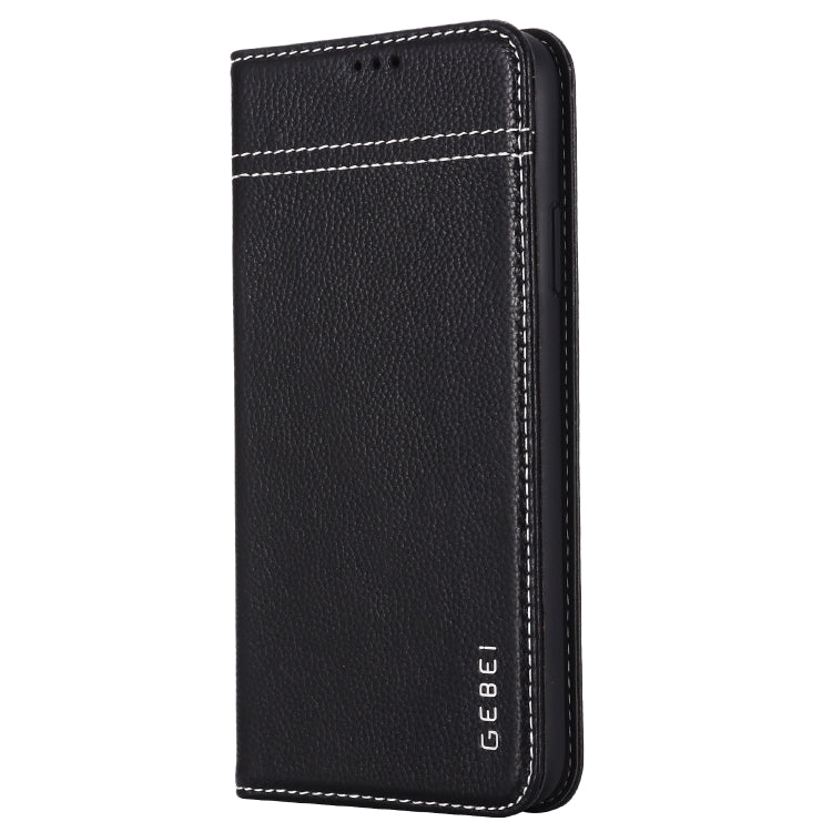 GEBEI Top-grain Leather Horizontal Flip Protective Case with Holder & Card Slots, For iPhone 11, For iPhone 11 Pro, For iPhone 11 Pro Max, For iPhone XS / X
