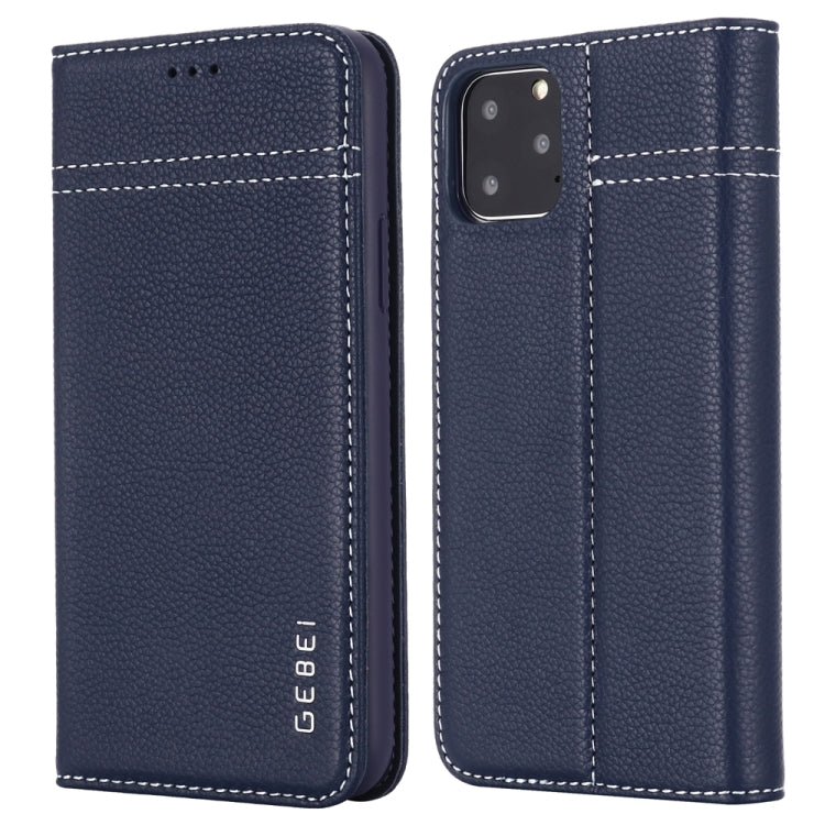 GEBEI Top-grain Leather Horizontal Flip Protective Case with Holder & Card Slots, For iPhone 11, For iPhone 11 Pro, For iPhone 11 Pro Max, For iPhone XS / X
