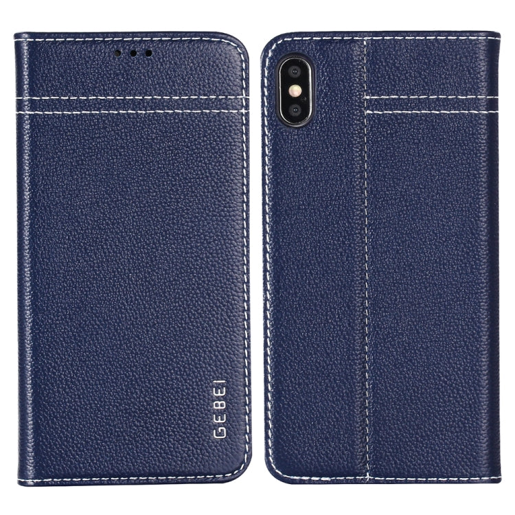 GEBEI Top-grain Leather Horizontal Flip Protective Case with Holder & Card Slots, For iPhone 11, For iPhone 11 Pro, For iPhone 11 Pro Max, For iPhone XS / X