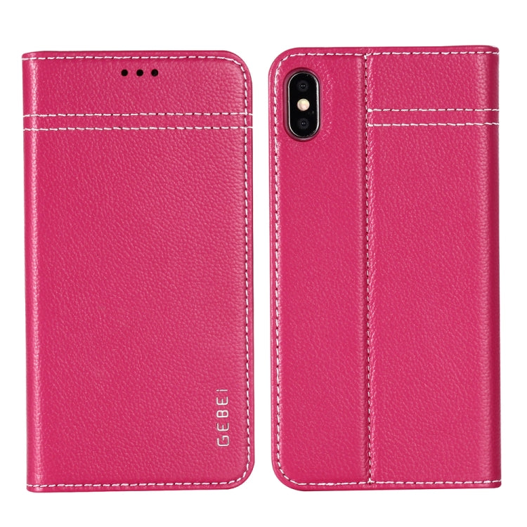 GEBEI Top-grain Leather Horizontal Flip Protective Case with Holder & Card Slots, For iPhone 11, For iPhone 11 Pro, For iPhone 11 Pro Max, For iPhone XS / X