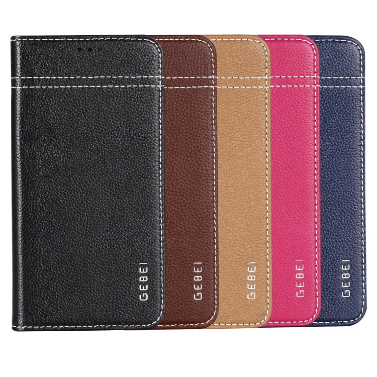 GEBEI Top-grain Leather Horizontal Flip Protective Case with Holder & Card Slots, For iPhone XR, For iPhone XS Max, For Galaxy Note 10, For Galaxy Note 10+