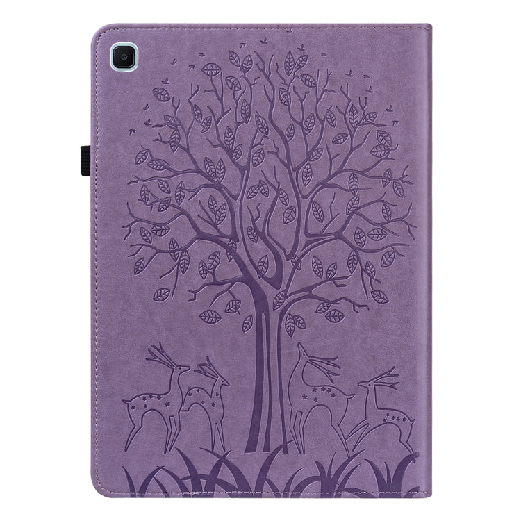 Tree & Deer Pattern Pressed Printing Horizontal Flip PU Leather Case with Holder & Card Slots & Sleep / Wake-up Function, For Samsung Galaxy Tab A7 10.4 2020, For Samsung Galaxy Tab S6 Lite