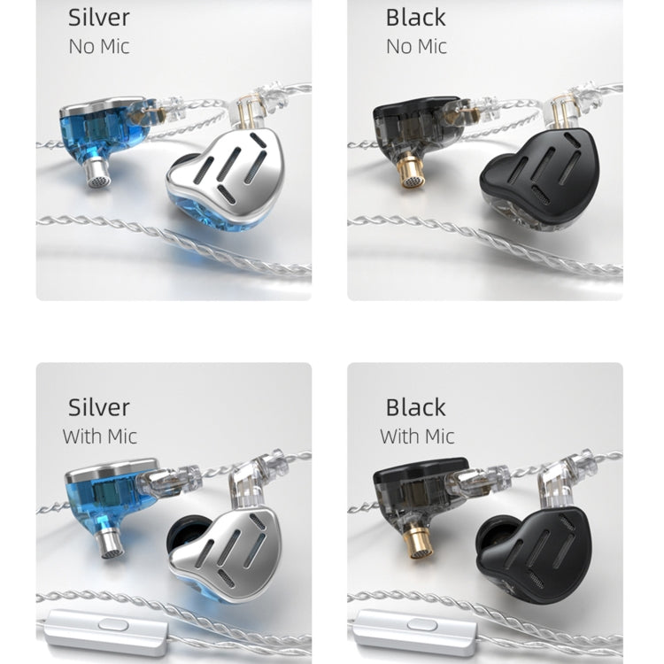 KZ ZAX 16-unit Ring Iron Sport Gaming In-ear Wired Earphone,, ZAX Mic Version(Black), ZAX Standard Version(Silver), ZAX Standard Version(Black), ZAX Mic Version(Silver)