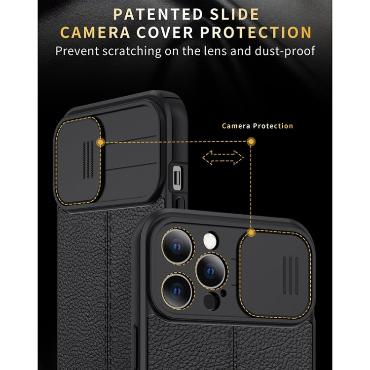 Litchi Texture Sliding Camshield TPU Protective Case
