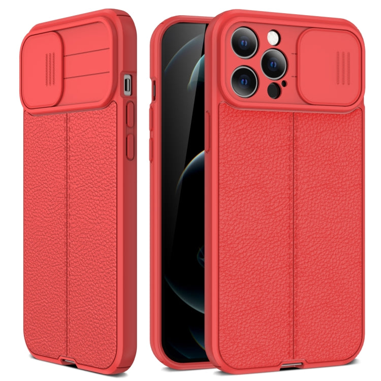 Litchi Texture Sliding Camshield TPU Protective Case