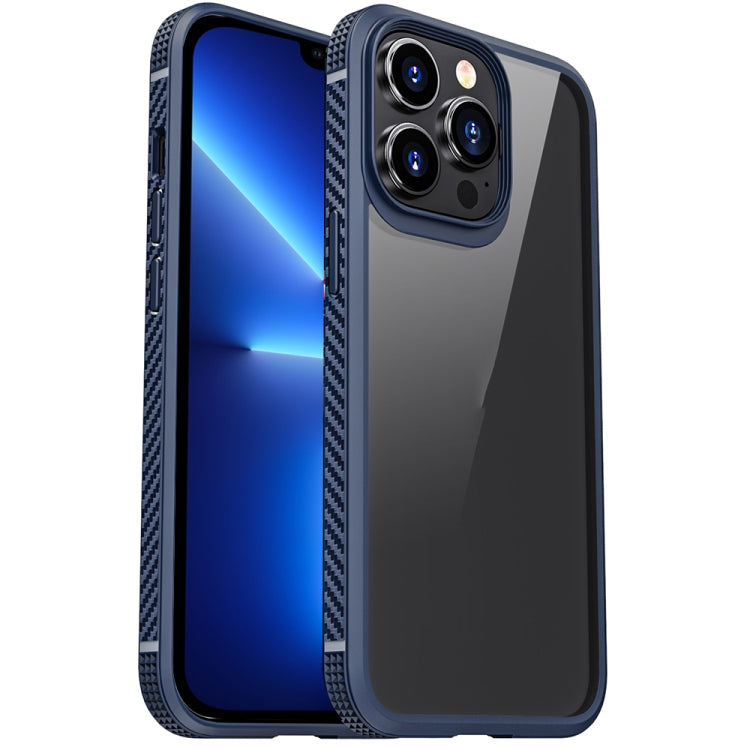 MG Series Carbon Fiber TPU + Clear PC Four-corner Airbag Shockproof Case, For iPhone 13 mini, For iPhone 13, For iPhone 13 Pro, For iPhone 13 Pro Max