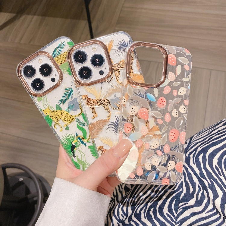 Glitter Powder Electroplating Flower Shockproof Phone Case, For iPhone 12 / 12 Pro, For iPhone 12 Pro Max, For iPhone 11