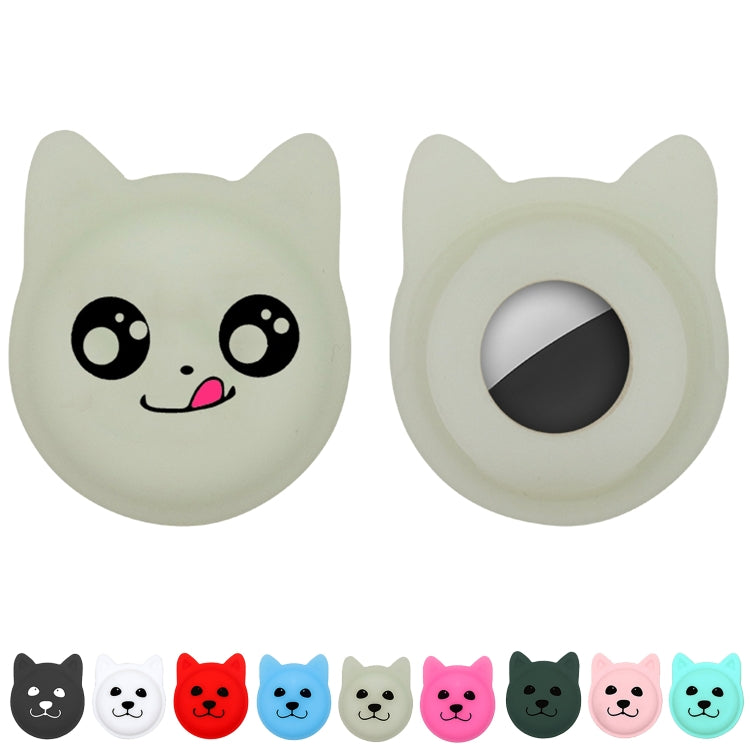 Cute Cartoon Pet Collar Anti-lost Tracker Silicone Case For AirTag, Serious Face, Naughty Smiley, Hanhan Smile